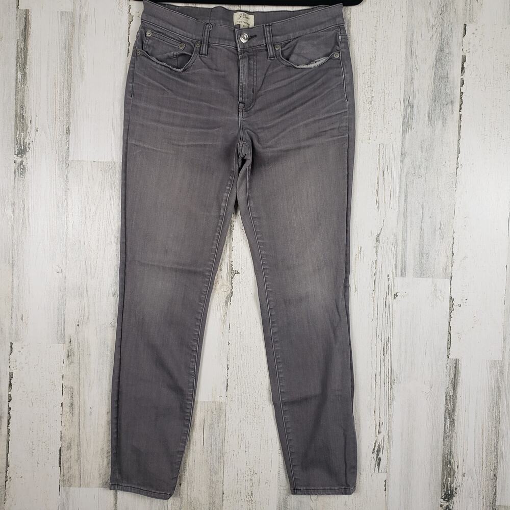 J. Crew Faded Grey Wash Denim Toothpick Skinny Jeans Women's Size 28